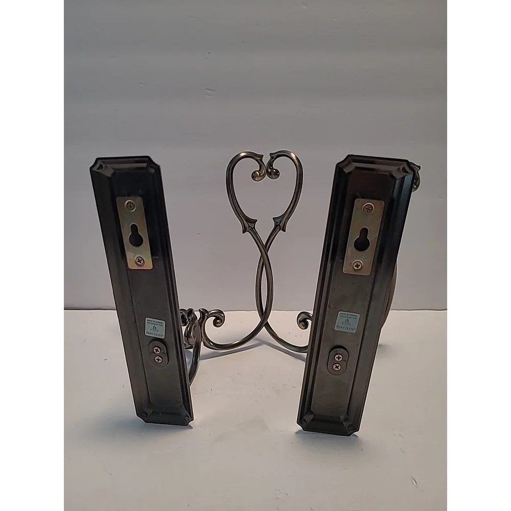 PartyLite Soliloquy‎ Scrolled Antique Brass 8.6" 2 Wall Sconces Retired P7773B - Picture 5 of 12